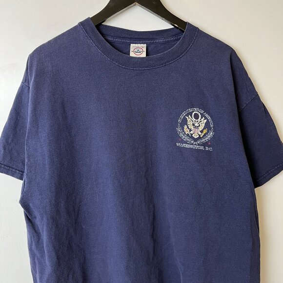Vintage 90s Washington DC T Shirt Adult Blue XL Extra Large Graphic Tee Solid - Picture 10 of 14